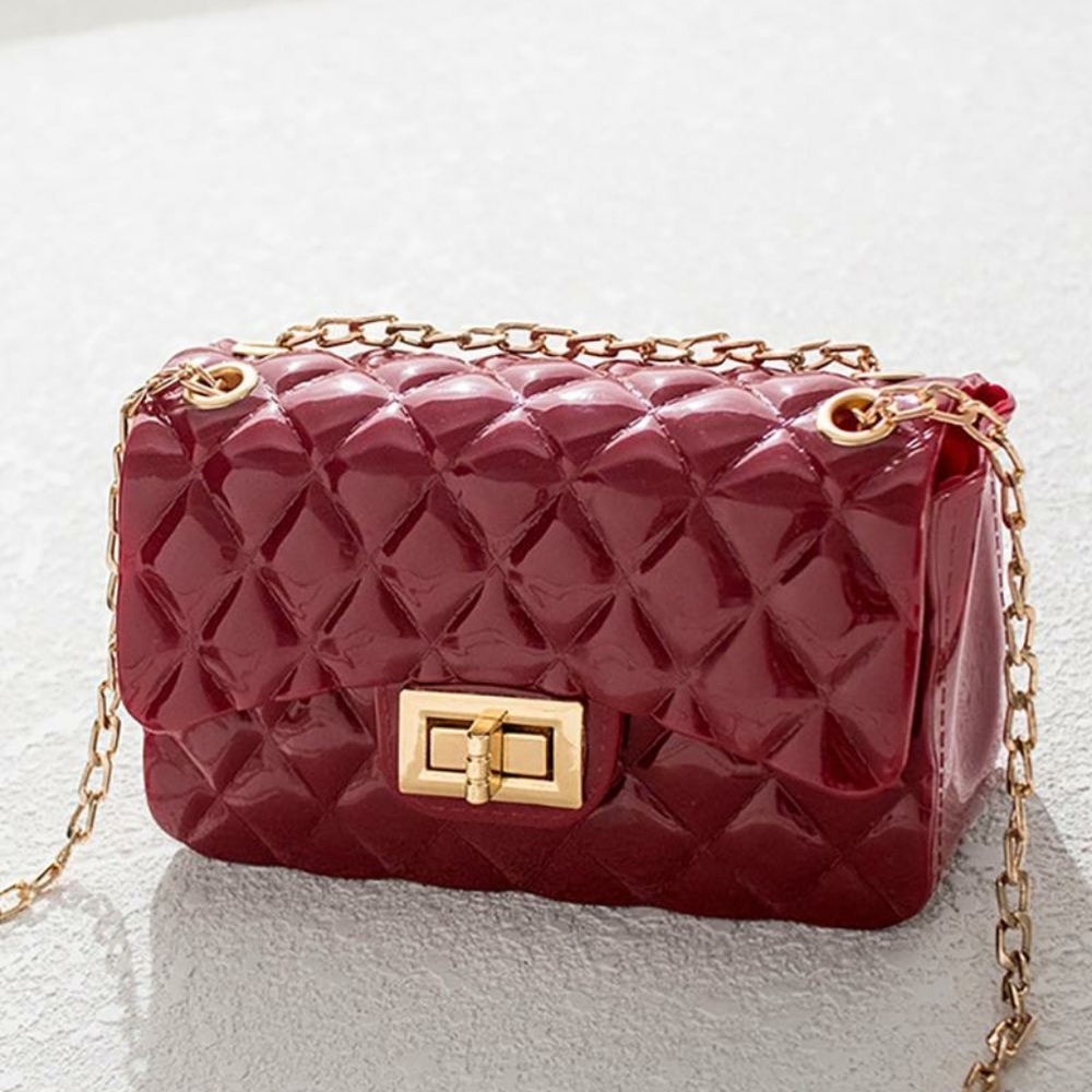 Small Quilted Flap Chain Crossbody Clutch Bag
